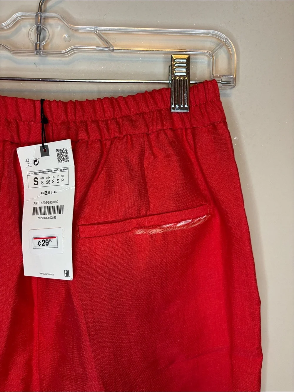 Zara Red Linen Pants